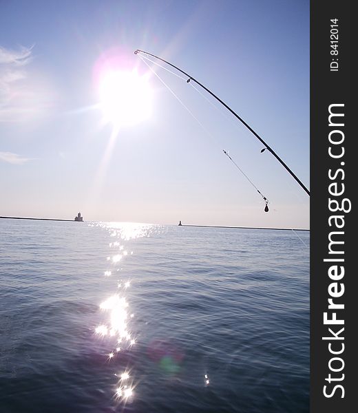 Peaceful afternoon out fishing on the lake. Peaceful afternoon out fishing on the lake