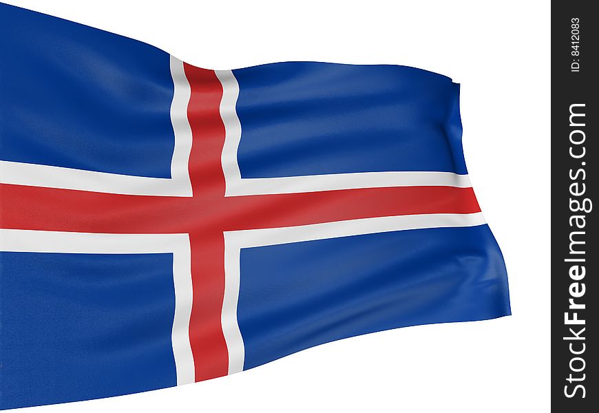 3D Icelandic flag