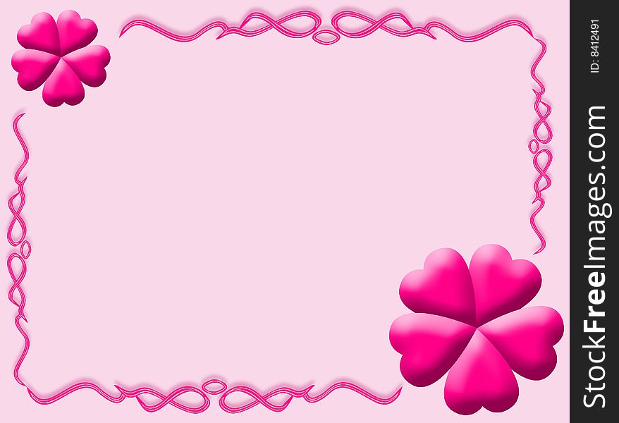 Love backround with frame and hearts. Love backround with frame and hearts