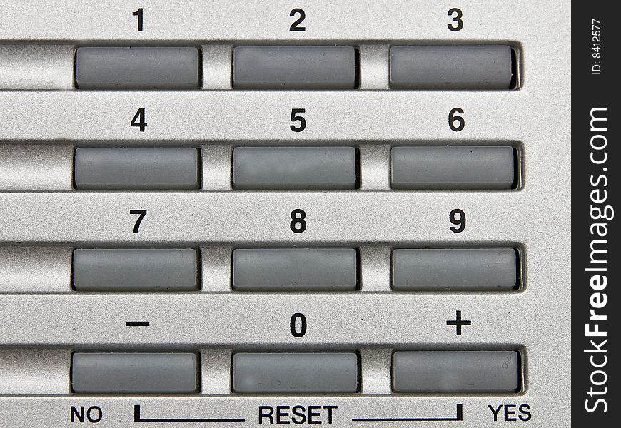 Number pads with reset function on an electronic object.