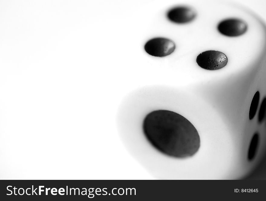 Square dice on color background