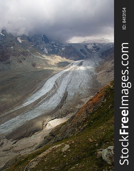 A glacier in the Alps.