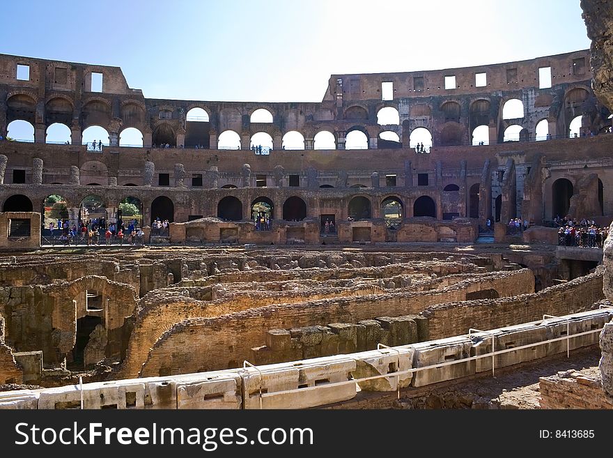 Ancient roman amphitheater Colosseum in Rome, Italy