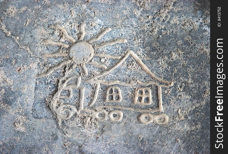 Child S Picture On Stone