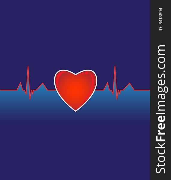 Heart cardiogram background with place for text