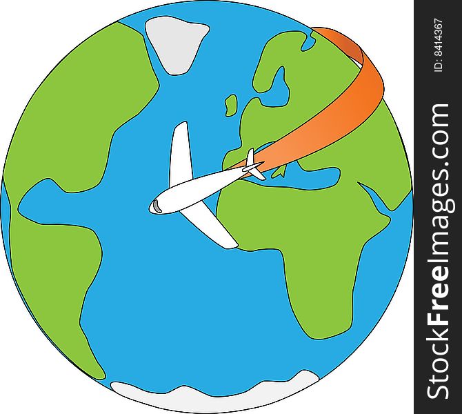 Illustration of global transportation on the planet