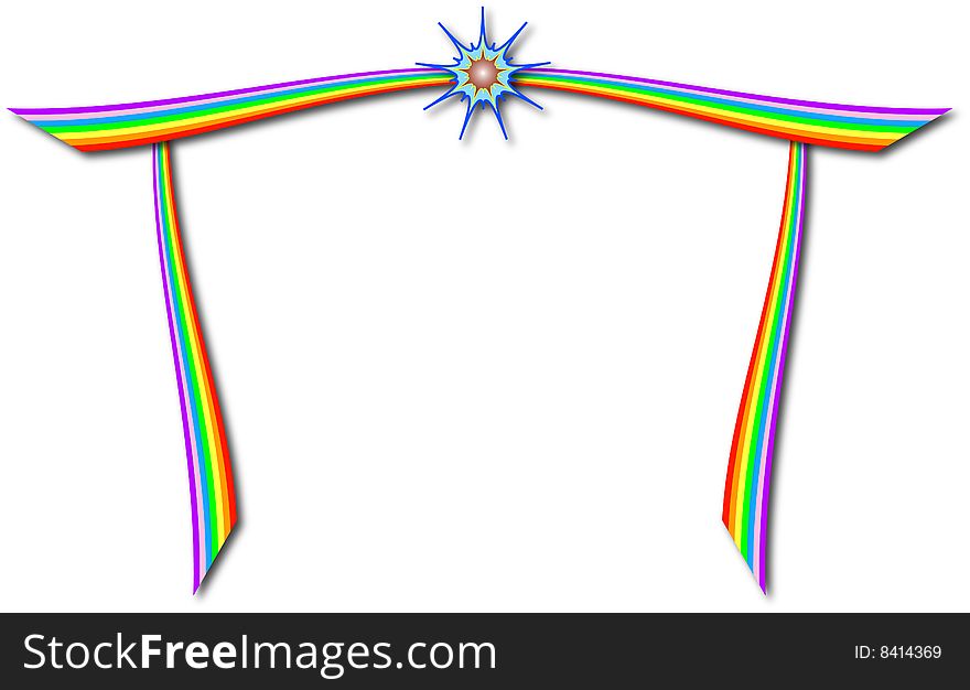 Rainbow frame with the star for a card.