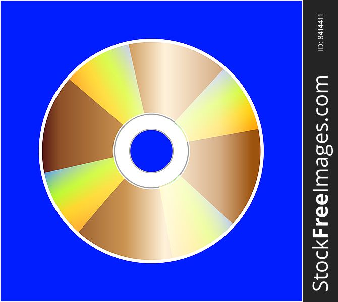 A compact disk islated on blue background. A compact disk islated on blue background