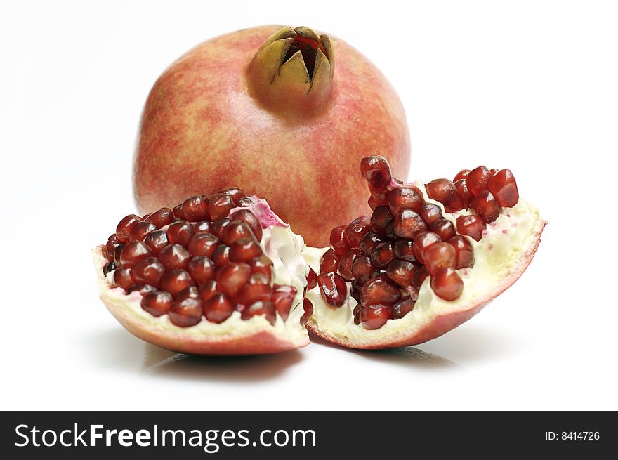Fresh fruit of the pomegranate