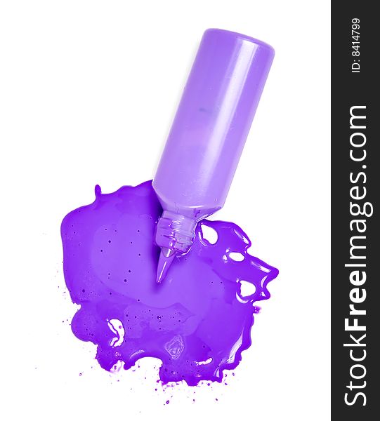 Purple blot with tubes on white background