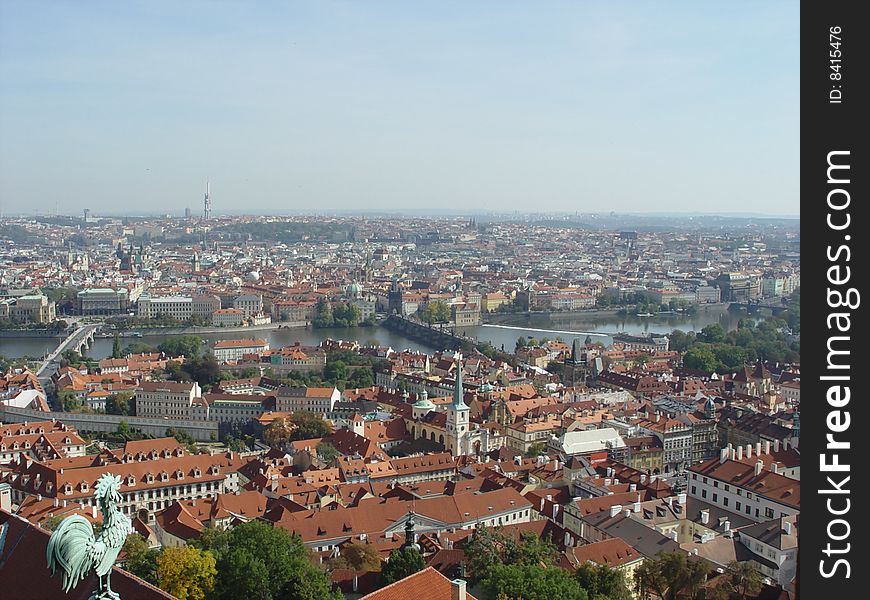 View of Prague and Vltava river, Czech Republic. View of Prague and Vltava river, Czech Republic