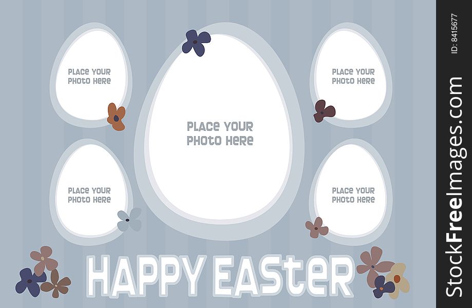 Easter Egg photo frame background with Happy Easter Message