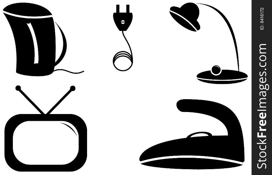 Set of icons for electrical devices