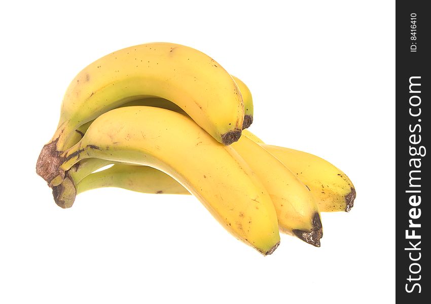 Bunch of bananas isolated against a white background