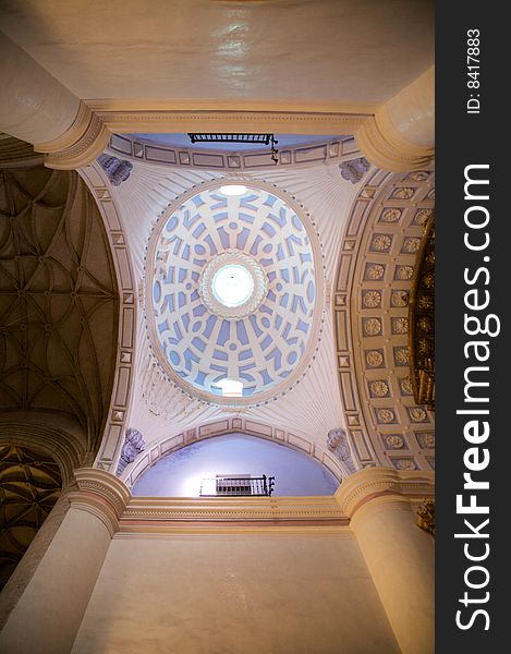 White And Violet Roof Church