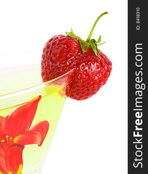 Strawberry With Glass Of Cocktail