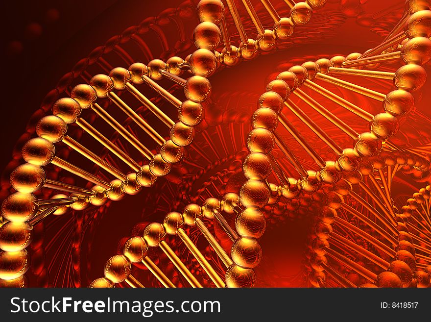 Dna spiral isolated in white background