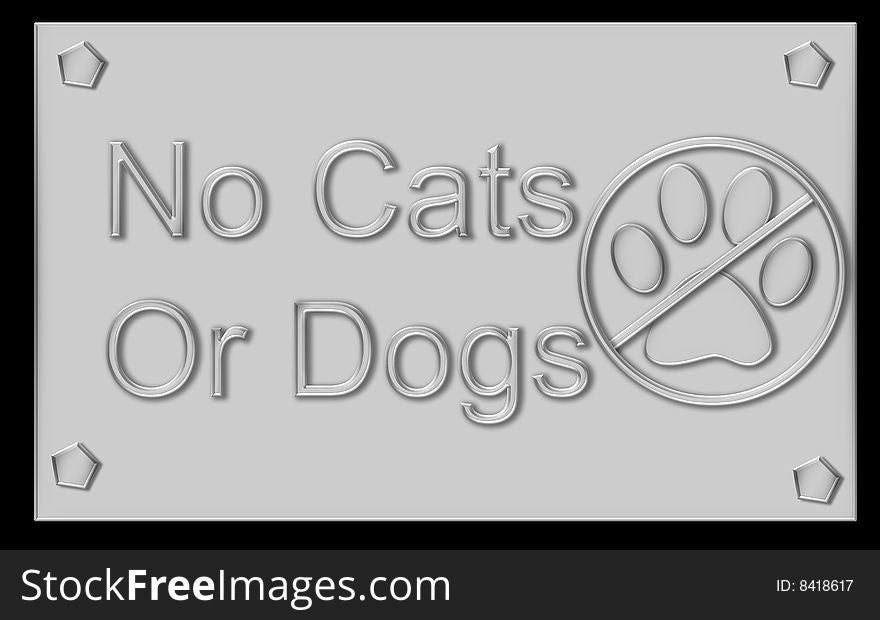 Metal mail sign with no cats or dogs on it. Metal mail sign with no cats or dogs on it