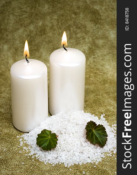 Bath salt and candles