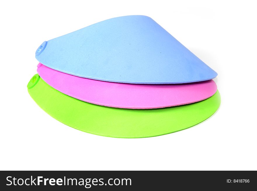 Blue pink and green l sun shade caps for kids