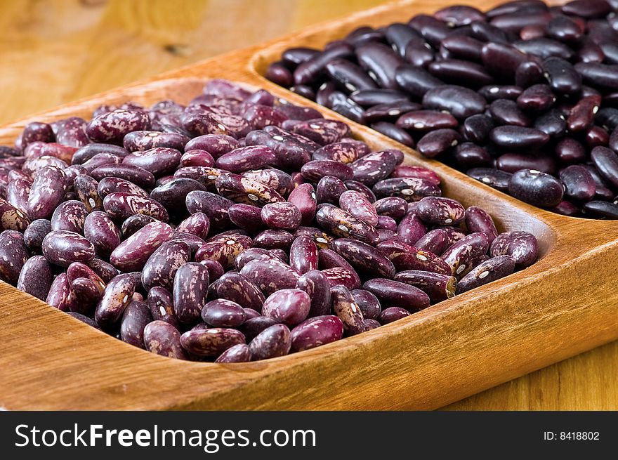 Kidney Beans In Wooden Dish