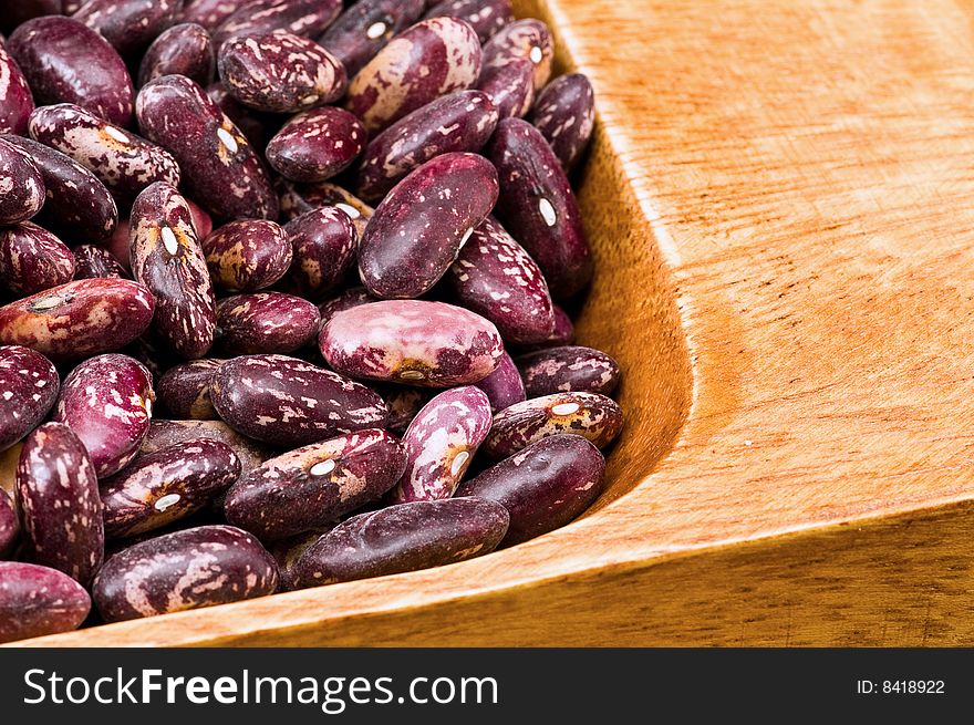 Kidney Beans In Wooden Dish