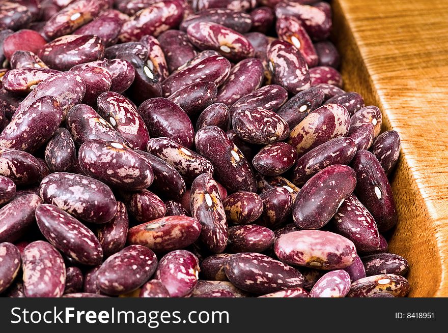 Kidney Beans In Wooden Dish