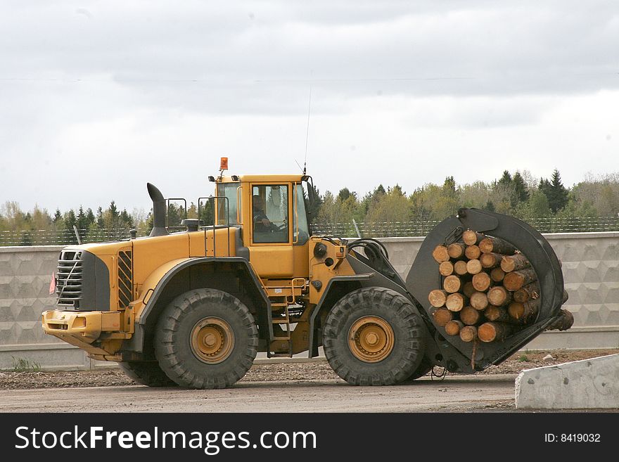 Logs on an export. Commercial timber