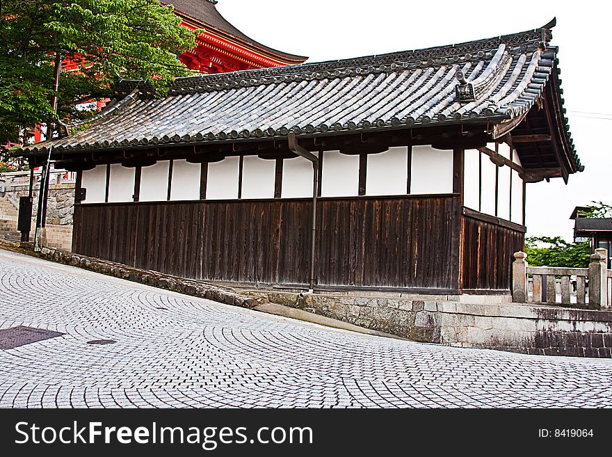 A detail of traditional Japanese architecture from Kiyomidzudera (Temple of Clean Water) in Kioto, Japan. A detail of traditional Japanese architecture from Kiyomidzudera (Temple of Clean Water) in Kioto, Japan