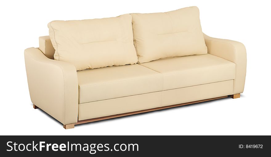 A Small Bright Leather Sofa