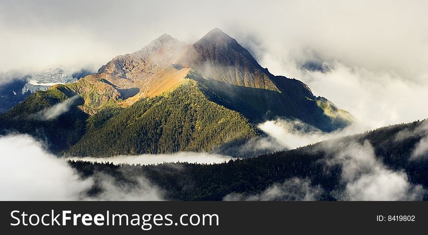 Day view of mountains at Deqin of Yunnan