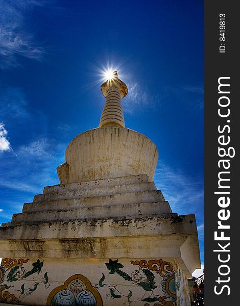 Day view of stupa at Deqing in Sichuan Province China