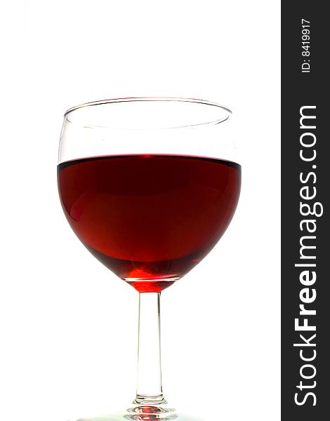Glass of red wine centered. Glass of red wine centered