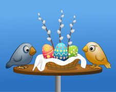 Easter And Birds Royalty Free Stock Image Easter And Birds Royalty Free Stock Image