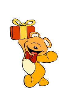 Teddy Bear With Gift Illustration Royalty Free Stock Photography