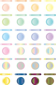 Button, Set Of Light Buttons Of Red, Blue, Green.. Royalty Free Stock Image