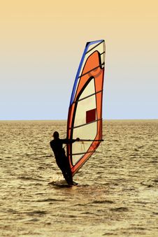 Silhouette Of A Windsurfer Stock Images Silhouette Of A Windsurfer Stock Images