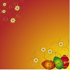 Card With Eggs And Flowers Stock Photos Card With Eggs And Flowers Stock Photos