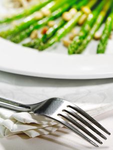 Fork And Fresh Asparagus Stock Image Fork And Fresh Asparagus Stock Image