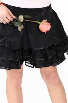 Girl Holds A Pink Rose Royalty Free Stock Photos Girl Holds A Pink Rose Royalty Free Stock Photos