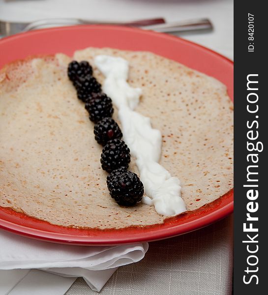 Traditional Russian blini, served during a week of maslenitza. Traditional Russian blini, served during a week of maslenitza