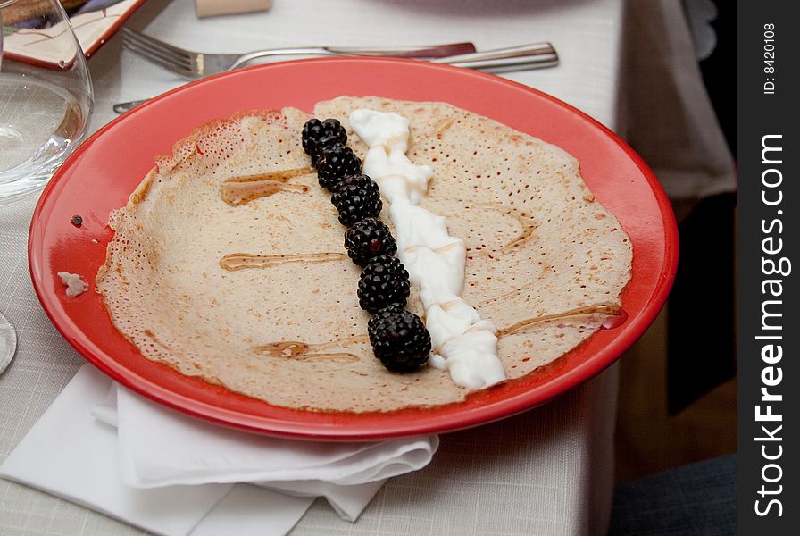 Traditional Russian blini, served during a week of maslenitza. Traditional Russian blini, served during a week of maslenitza