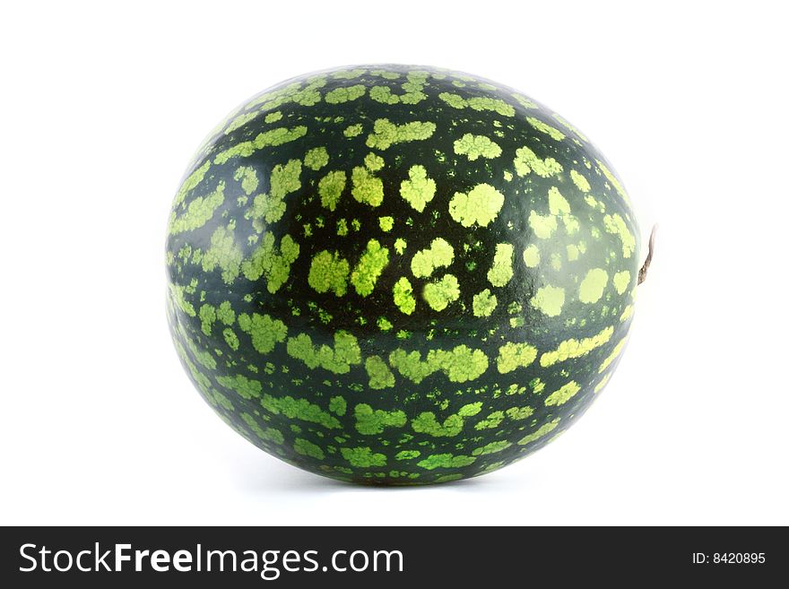 The whole watermelon isolated on white