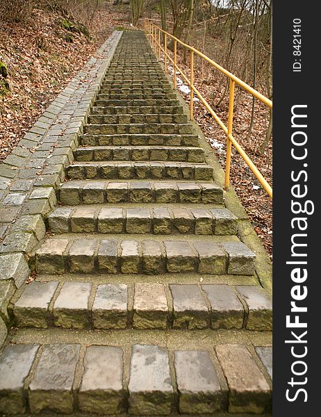 Stoned stairs in autumn park