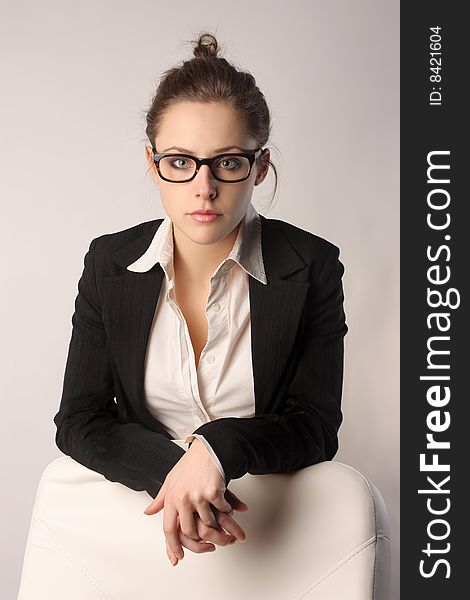 Portrait of a beautiful business woman with glasses. Portrait of a beautiful business woman with glasses