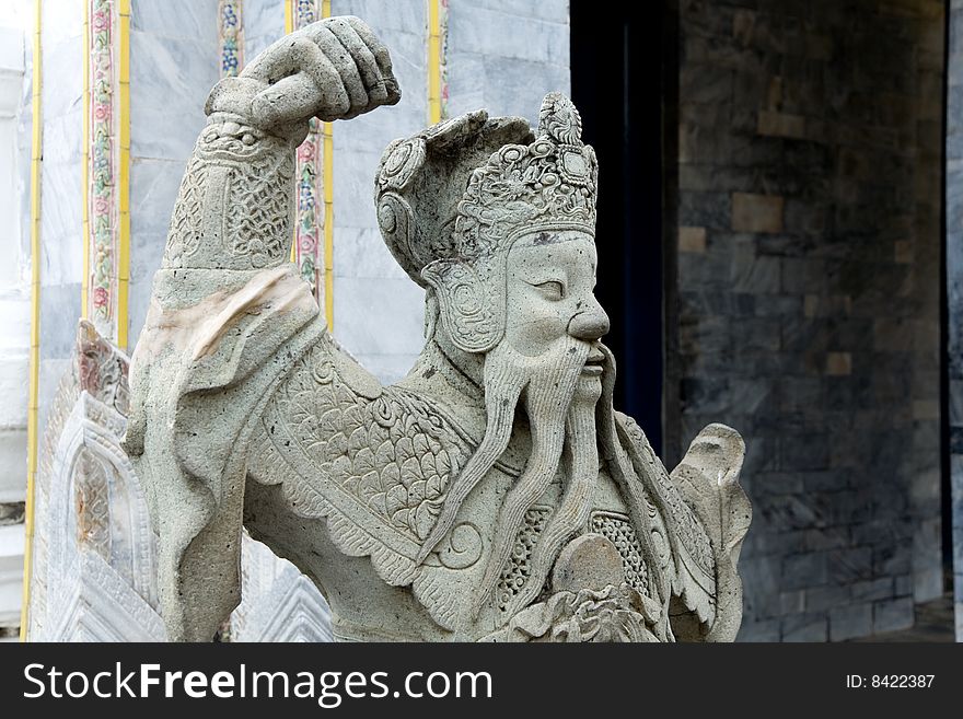 Guardian of a Buddhist temple. Bagkok, Thailand