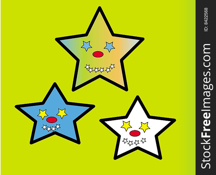 Vector ilustration Funny star with big smile. Vector ilustration Funny star with big smile