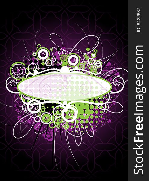 Abstract ornate vector banner with design elements for your text. Abstract ornate vector banner with design elements for your text