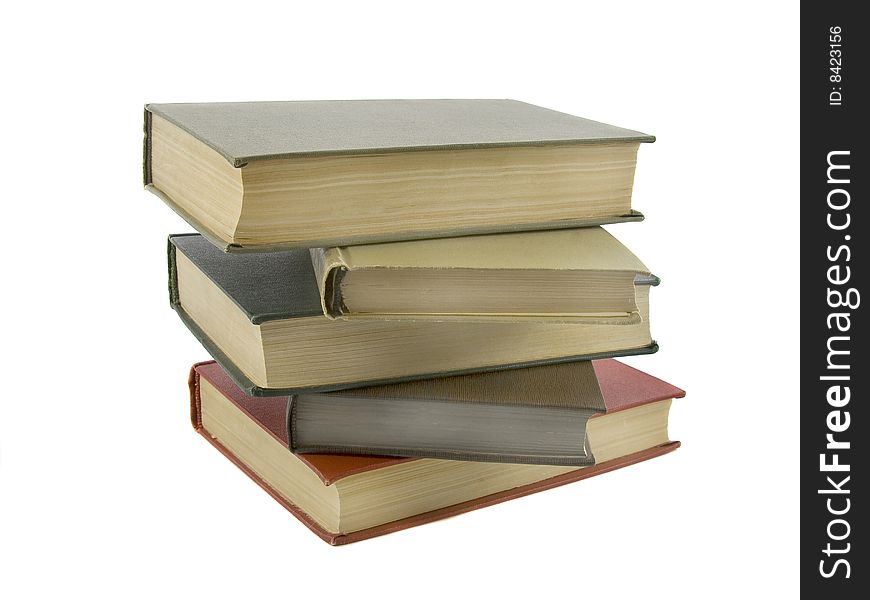 Stack of books isolated on the white background