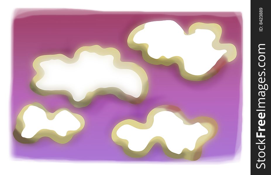 Illustration of the sky with purple blue background. Illustration of the sky with purple blue background